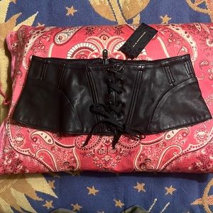 Kiki de Montparnasse luxury leather corset stomacher lingerie, adjustable small